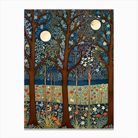 William Morris Moonlight In The Woods 68 Canvas Print