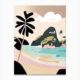 Koh Yao Noi Thailand Muted Pastel Tropical Destination Canvas Print