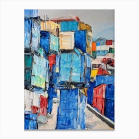 Port Of Iloilo Philippines Abstract Block 1 harbour Canvas Print