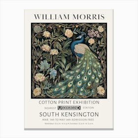 William Morris Big Peacocks Botanical Canvas Print