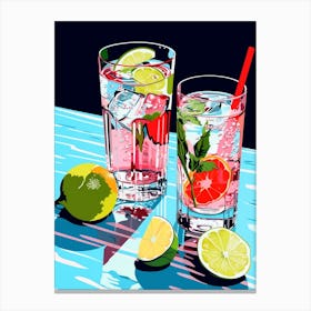 Retro Cocktail Colour Pop 1 Canvas Print