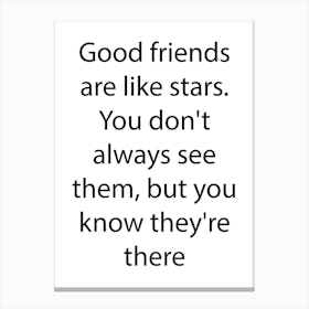 Friendship Quote 11 Canvas Print