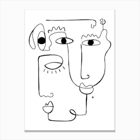 Black And White Faces Canvas Print