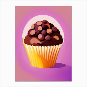 Double Chocolate Chip Muffin Bakery Product Pop Matisse Flower Canvas Print