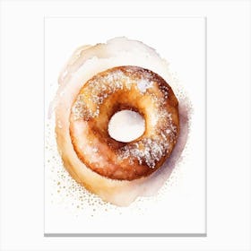 Cinnamon Sugar Donut Cute Neon 1 Canvas Print