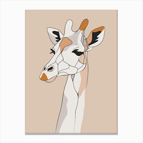 Giraffe - Boho, Line Art 18 Canvas Print