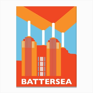 Battersea Blue & Orange Canvas Print
