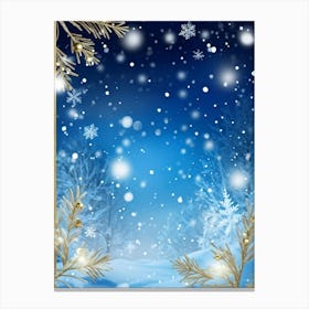 Festive Winter Banner Snowflakes Glowing With Soft Ethereal Light Clusters Of Fir Needles Sprinkl (1) Lienzo