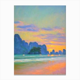 Railay Beach Krabi Thailand Monet Style Canvas Print