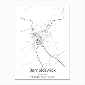 Barnoldswick,United Kingdom Minimalist Map Stampe su tela