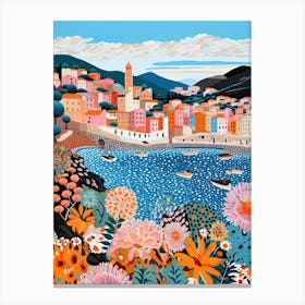 Santa Margherita Ligure, Italy, Illustration In The Style Of Pop Art 1 Canvas Print