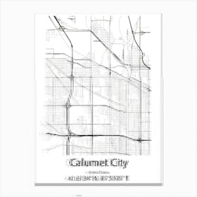 Calumet City,United States Minimalist Map Canvas Print