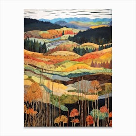 Autumn National Park Painting Black Forest National Park Germany 1 Canvas Print