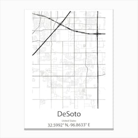 Desoto,United States Minimalist Map Canvas Print