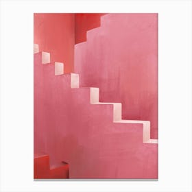 Stairs And Stories Pink Canvas Print