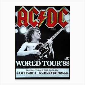 Acdc Fly On The Wall 1986 Poster, Concertposter Canvas Print