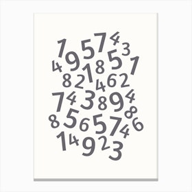 Kids Numbers In Black Canvas Print