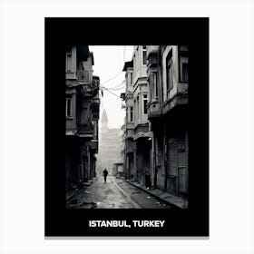 Poster Of Istanbul, Turkey, Mediterranean Black And White Photography Analogue 3 Canvas Print