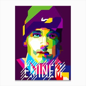 Eminem American Singer Hip Hop And Rap Pop Art Wpap Canvas Print