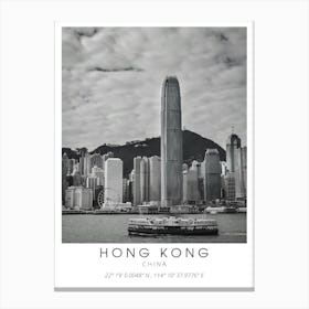 Hong Kong China Black And White Canvas Print