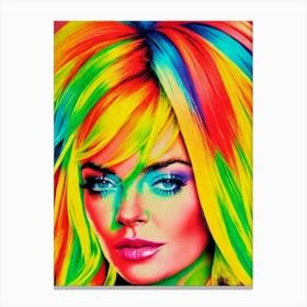 Lindsay Lohan Colourful Pop Movies Art Movies Canvas Print