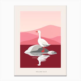 Minimalist Mallard Duck 2 Bird Poster Canvas Print