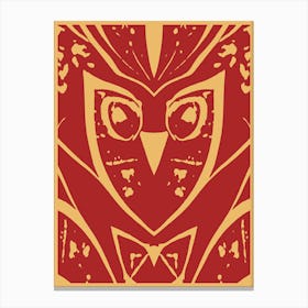 Abstract Owl Brown Two Tone 1 Canvas Print
