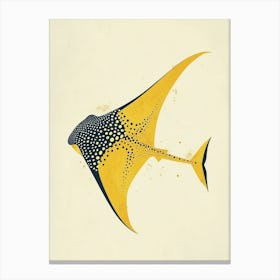 Yellow Manta Ray Canvas Print