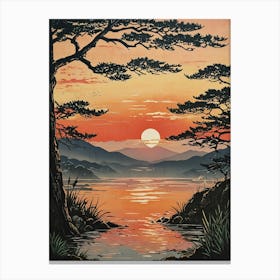 Sunset Over The Lake 1 Canvas Print