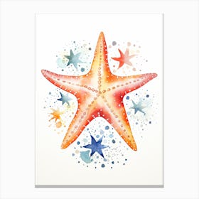 Starfish Watercolour In Autumn Colours 1 Canvas Print