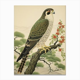 Ohara Koson Inspired Bird Painting Falcon 4 Canvas Print