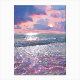 Sunset Beach Pink Dreamy Canvas Print