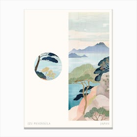 Izu Peninsula Japan 2 Cut Out Travel Poster Canvas Print