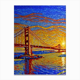 Golden Gate Bridge Mosaic 1 Canvas Print