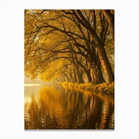 Autumn Trees By The Lake Canvas Print