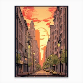 Istiklal Avenue Modern Pixel Art 2 Canvas Print