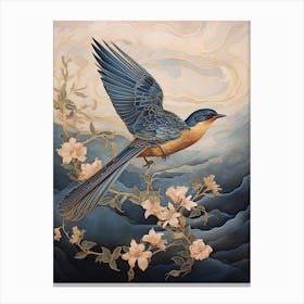 Eastern Bluebird 2 Gold Detail Painting Canvas Print