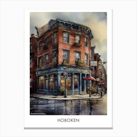 Hoboken Watercolor 3travel Poster Canvas Print