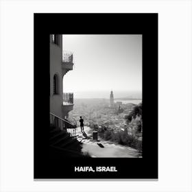 Poster Of Haifa, Israel, Mediterranean Black And White Photography Analogue 1 Canvas Print