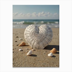 Heart On The Beach 2 Canvas Print