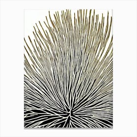 Acropora Humilis Linocut Canvas Print