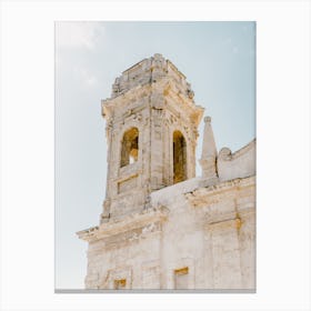 Church Tower, historic building in Monopoli, Puglia, Italy - architecture and travel photography Canvas Print