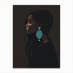 Portrait Of A Woman With Earrings 2 Canvas Print