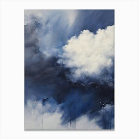 Stormy Cloudy sky blue abstract oil painting Canvas Print