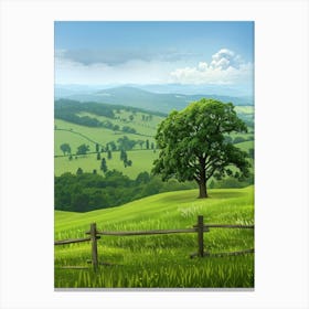 Landscape With Tree Canvas Print