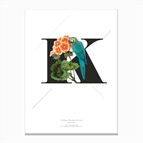 Botanical Alphabet K Canvas Print
