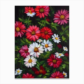 Daisies Still Life Oil Painting Flower Canvas Print