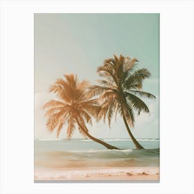 Two Palm Trees On The Beach 1 Canvas Print