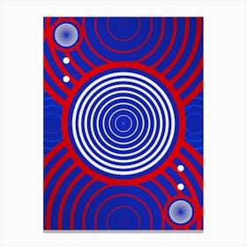 Geometric Glyph Abstract in White on Red and Blue Array n.0044 Canvas Print