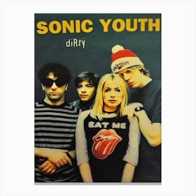 Vintage 1992 Sonic Youth Dirty Promo Poster Canvas Print